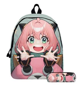yunbei spy×family cosplay backpack pencil bag anya forger cosplay school bag loid yor forger shoulder bag backpack (e, one size)