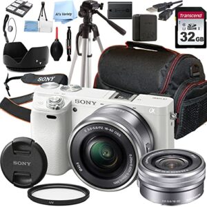 sony a6000 mirrorless digital camera(graphite) with 16-50mm lens + 32gb card, tripod, case, and more (18pc bundle)