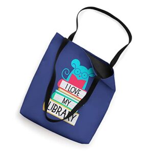 I Love My Library Cute Mouse Readers Book Lovers Tote Bag