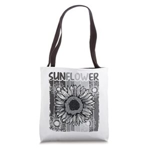 funny retro sunflower for men women, vintage sunflower tote bag