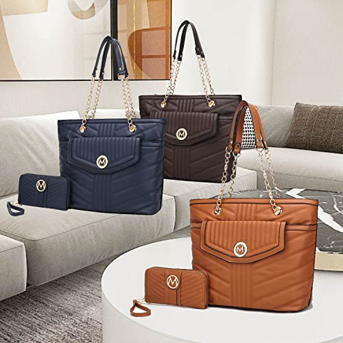 MKF Collection Tote & Wristlet Wallet for Women - Designer Handbag Shoulder Bag - Top-handle Purse