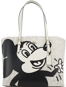 coach disney mickey mouse x keith haring mollie tote (gold/chalk multi)