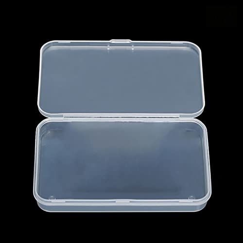 GSHLLO 4 Pcs Plastic Clear Mini Storage Boxes Empty Rectangle Storage Containers Crafts Beads Organizer Boxes Jewelry Small Items Boxes with Hinged Lid