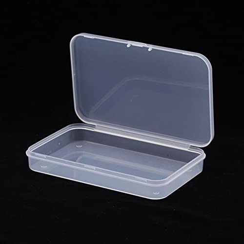 GSHLLO 4 Pcs Plastic Clear Mini Storage Boxes Empty Rectangle Storage Containers Crafts Beads Organizer Boxes Jewelry Small Items Boxes with Hinged Lid