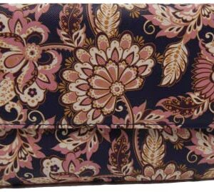 MUNDI Women's Vegan Faux Leather MY BIG FAT WALLET Flap RFID Clutch Ladies i656x (Blue Floral)