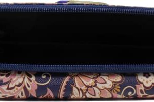 MUNDI Women's Vegan Faux Leather MY BIG FAT WALLET Flap RFID Clutch Ladies i656x (Blue Floral)