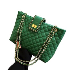 YVLSS Women's Quilted Shoulder Handbag Crossbody Bags For Women | Tote Bag For Women Handbags For Women (Green Purse)