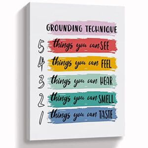 grounding technique anxiety breathing canvas wall art prints health themed art decor for mental health therapist office school counselor psychologist coaching office,11”x14”art paintings