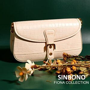 SINBONO Small Purses for Women, Vegan Leather Shoulder Bag Designer Clutch Handbags with Ajustable Strap