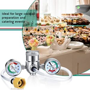 Whipped Cream Pressure Regulator Valve with Hose Line and Adapter for Whipped Cream Chargers 0.95 Liter 580g Tank