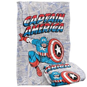 marvel captain america blanket, 36″x58″, retro captain america, silky touch super soft throw blanket