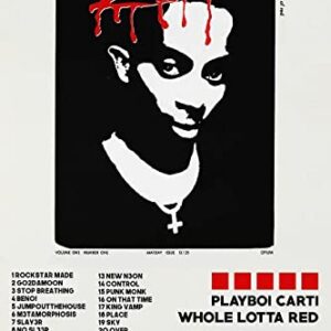 Playboi Poster Carti Whole Lotta Red Album Cover Music posters for room aesthetic Canvas Wall Art Living Room Posters 12x18inch(30x45cm)