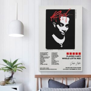 Playboi Poster Carti Whole Lotta Red Album Cover Music posters for room aesthetic Canvas Wall Art Living Room Posters 12x18inch(30x45cm)