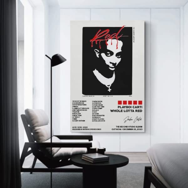 Playboi Poster Carti Whole Lotta Red Album Cover Music posters for room aesthetic Canvas Wall Art Living Room Posters 12x18inch(30x45cm)