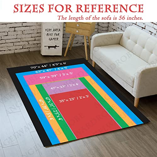 Gamer Area Rugs for Gamer Bedroom Living Room Black Gamepad Red Gaming Carpet Bedroom Sofa Mat Door Mat for Adults Game Player Cool Bath Mats Exercise Yoga Mats, 35"x23"