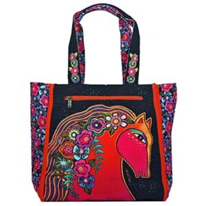 Laurel Burch Blazing Horses Large Casual Shoulder Tote Bag