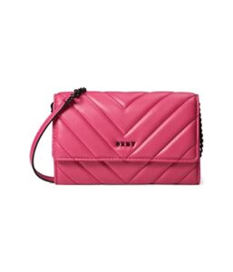 dkny veronica wallet on a chain lipstick pink one size