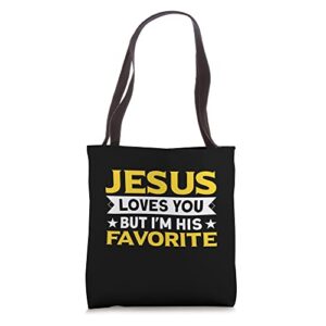 jesus loves you faith church appreciation christian tote bag