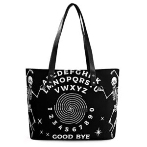 yongcoler goth tote bag, witch big purse shoulder handbag for women, gothic black design 1
