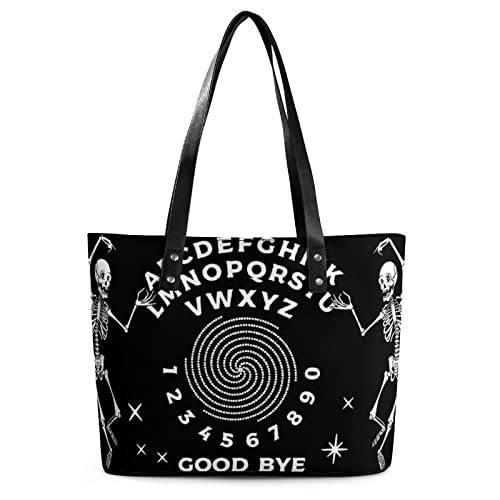 YongColer Goth Tote Bag, Witch Big Purse Shoulder Handbag for Women, Gothic Black Design 1