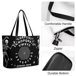 YongColer Goth Tote Bag, Witch Big Purse Shoulder Handbag for Women, Gothic Black Design 1