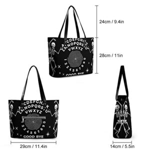 YongColer Goth Tote Bag, Witch Big Purse Shoulder Handbag for Women, Gothic Black Design 1