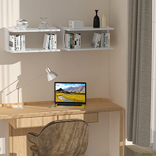 JiXun Wall Mount Floating Shelves, Projector Shelf, Router, Wall Hanging Shelf Punching-Free Storage Rack for Bedroom, Living Room.