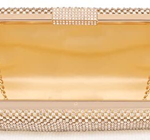 Venoline Women’s Crystal Evening Handbags Rhinestones Ladies Clutch Sparkling Purse Bags Gold