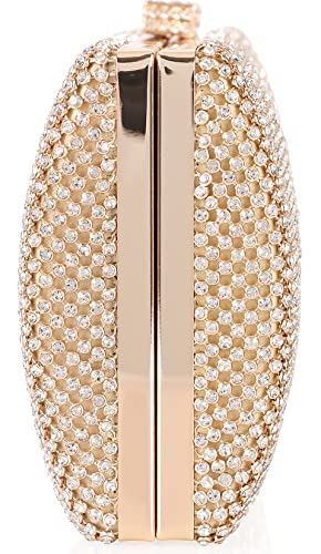 Venoline Women’s Crystal Evening Handbags Rhinestones Ladies Clutch Sparkling Purse Bags Gold