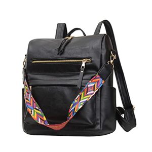 Capacity Ethnic Large Backpack Backpack Soft Retro Style Women's Embroidered Backpacks Big Backpack for Women, 220622dzqV2AWz0PS, 32*14*35, Black