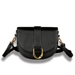 small crossbody bags for women classic top handle satchel bag shoulder purse, black