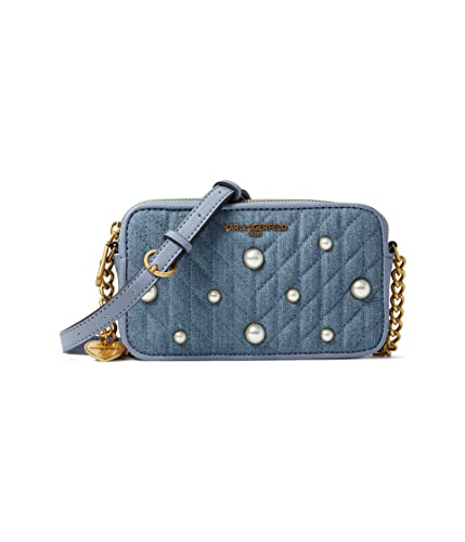 Karl Lagerfeld Paris Agyness Crossbody Light Wash Denim One Size