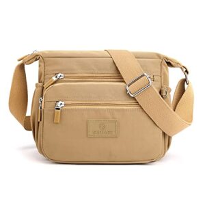 crossbody bag for women nylon shoulder bag waterproof lightweight messenger purses multi pocket travel handbag