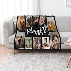 oknown custom blanket personalized blanket with family photos customized throws blankets with photos gifts for mom, dad, grandma, grandpa on mothers day, fathers day, birthday, anniversary