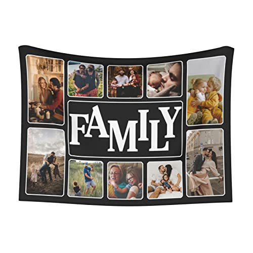 OKnown Custom Blanket Personalized Blanket with Family Photos Customized Throws Blankets with Photos Gifts for Mom, Dad, Grandma, Grandpa on Mothers Day, Fathers Day, Birthday, Anniversary