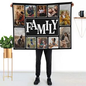 OKnown Custom Blanket Personalized Blanket with Family Photos Customized Throws Blankets with Photos Gifts for Mom, Dad, Grandma, Grandpa on Mothers Day, Fathers Day, Birthday, Anniversary