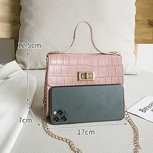 Women Shoulder Bags Single Strap Mini Tote Trend Luxury Casual Chain Handbag(Brown)