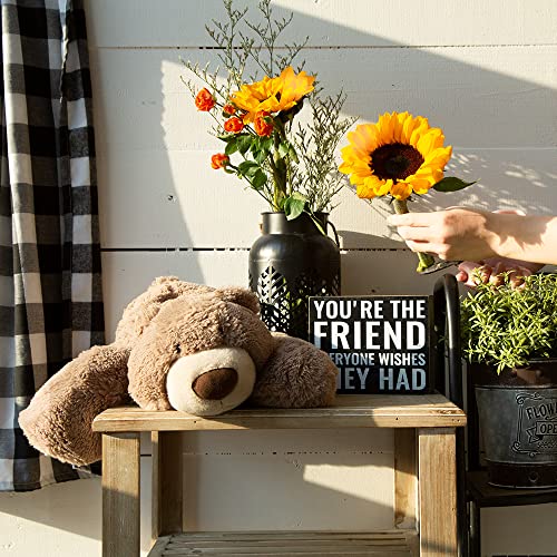 Putuo Decor Friends Box Sign, Retro Farmhouse Decor for Bedroom, Living Room, Friendship Gifts, 4.7 x 5.9 Inches - You're the Friend Everyone Wish They Had