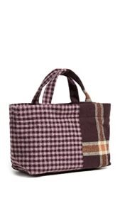 madewell women’s mini mixed plaid tote, spiced raisin multi, one size