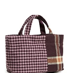 Madewell Women's Mini Mixed Plaid Tote, Spiced Raisin Multi, One Size