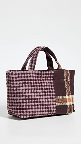 Madewell Women's Mini Mixed Plaid Tote, Spiced Raisin Multi, One Size