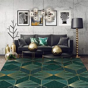 livingart emerald gold floral modern area rugs for livingroom bedroom green contemporary style warmhouse carpets soft velvet non-sheading floorcovers indoor runner rugs office diningroom rugs 5x8ft