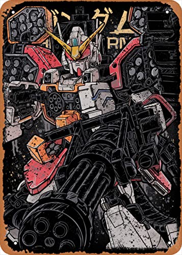 Anime Metal Poster Gundams figure poster metal tin sign GUNDAM HEAVYARMS Wall Art Decor Tin Sign-8x12inch