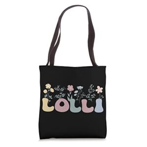 groovy lolli grandmother flowers lolli grandma tote bag