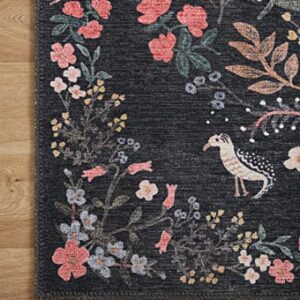 Loloi Rifle Paper Co. x Maison Collection MAO-04 Tuileries Black 18" x 18" Sample Rug