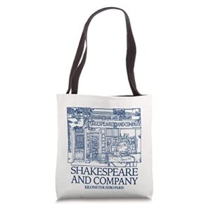 Shakespeare and company, vintage library blue Tote Bag