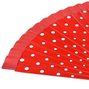 Spanish Folding Fan for Women,Retro Handmade Wooden Wave Point Hand Fan for Dance,Performance and Gift (Red)