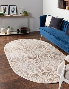 rugs.com nepal collection rug – 8x10 oval dark beige medium rug perfect for living rooms, large dining rooms, open floorplans