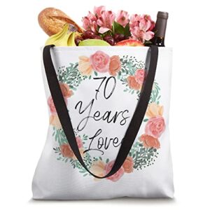 70 Years Loved Men Women 70 Years Old Florals 70th Birthday Tote Bag