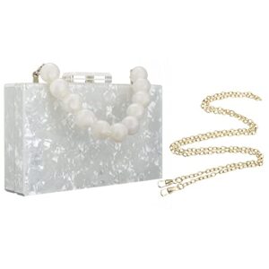 simcat silver acrylic clutch purse for women marbling evening box clutch chain shoulder crossbody handbags
